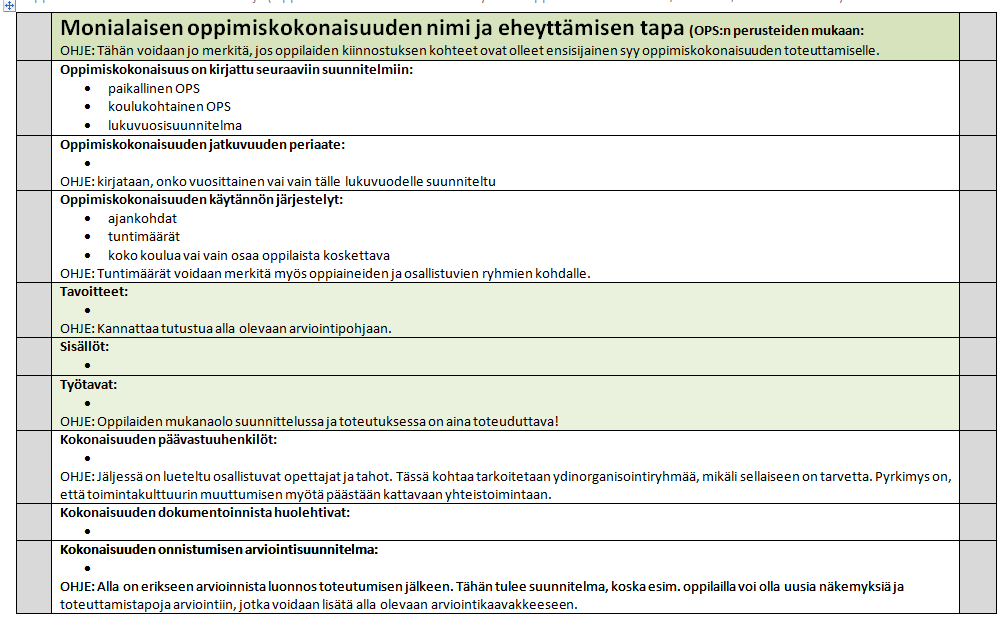 Oppimiskokonaisuuksien