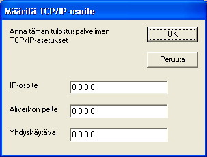 d Valitse haluamasi vaihtoehto ja noudata näytöllä olevia ohjeita. Jos valitset Brother-vertaisverkkokirjoittimen, näkyviin tulee seuraava näyttö.