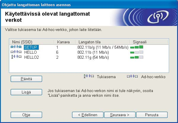 4 NC-xxxx:n (jossa xxxx on mallin nimi) solmun oletusnimi on BRWxxxxxx (jossa xxxxxx on Ethernetosoitteen kuusi viimeistä numeroa).