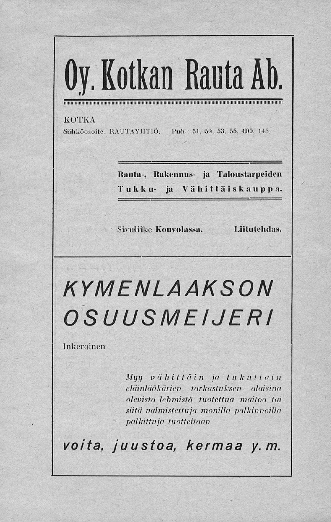 Oy. Kotkan Ranta Ab.