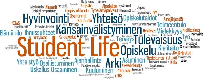 Jyväskylän yliopiston Student Life tavoitteena on luoda optimaaliset edellytykset akateemiselle opiskelulle ja siinä tapahtuvalle