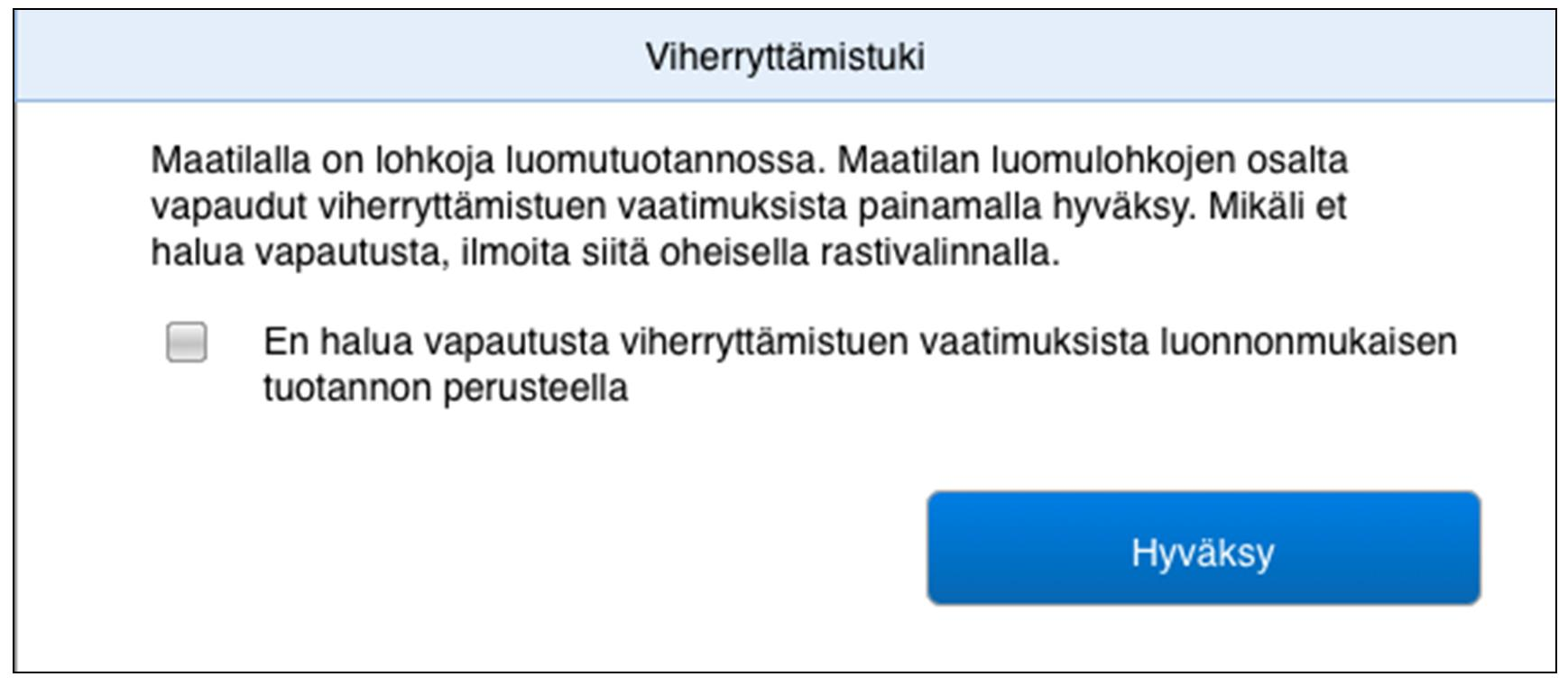 Luomuviljelijät Vapautus automaattisesti viherryttämisestä, joten