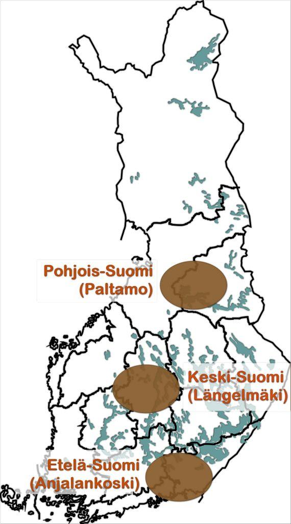 Uudet koekentät perustettiin kolmelle maantieteelliselle alueelle