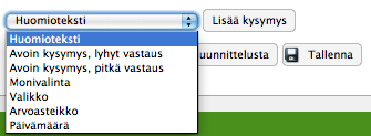 Valmiin kyselyn voit linkiuää Lyy#ssä oleviin tapahtumiin. Voit myös poistua suunniuelusta halutessasi. KannaUaa kuitenkin AINA tallentaa tehdyt muutokset, kun työsi keskeytyvät.