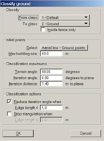 38 Kuva 11. TerraScan-ohjelman maanpinnan luokitteluikkuna [34]. Pinnan maksimijyrkkyyskulma (Terrain angle) tarkoittaa iteraatiossa syntyvien pintojen suurinta sallittua korkeuskulmaa.