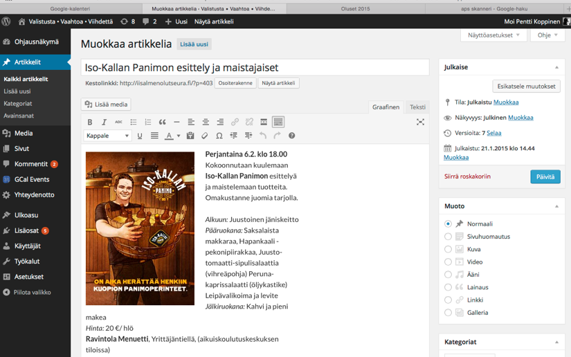 Kirjoita teksti, käytä pienaakkosia, kappaletyyliä ja korosta harkitusti boldilla tai kursiivilla.