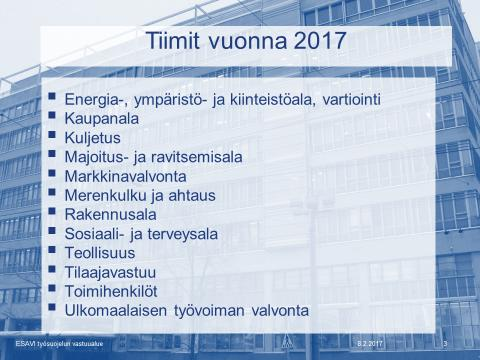 Työsuojelu työsuojelun valvonta ja kehittäminen työssä käytettävien tuotteiden tuotevalvonta työsuojelulainsäädännön