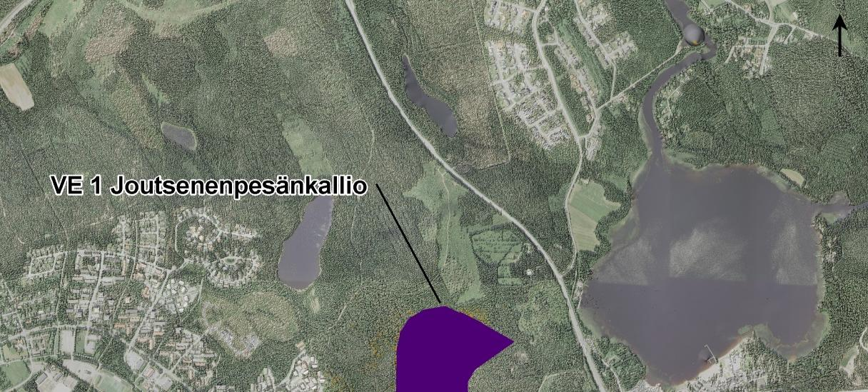 120 Kouvolan kaupunki, puhtaiden ylijäämämaiden läjitysalueen YVA-selostus Kuva 62. Joutsenenpesänkallion hankealueen näkyvyysanalyysi 16.