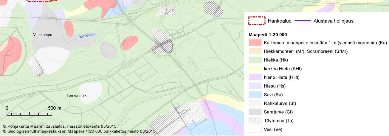 2 Topografia Joutsenenpesänkallion hankealue on suurimmaksi osaksi melko tasaista metsäaluetta, joka on noin tasolla