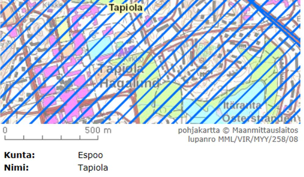 Kuva: Ote ajantasa-asemakaavasta (1/2014) Espoo kaupunki.