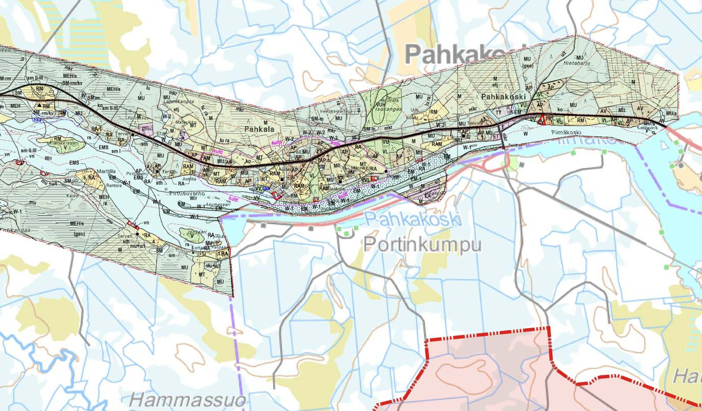 Pahkaksken tuulivimapuistn sayleiskaava-alueella ei le vimassa levia yleiskaavja. Lähin vimassa leva sayleiskaava n 31.5.