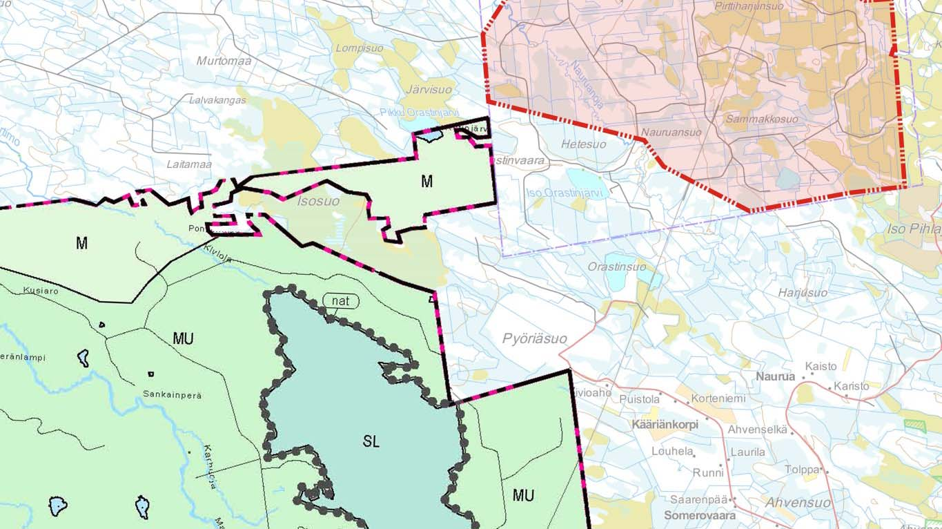 sayleiskaava-alueesta phjiseen. Kuva 6. Ote Kierikin sayleiskaavasta. Pahkaksken sayleiskaava-alueen sijainti n sitettu punaisella värillä.