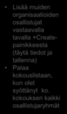 +Createpainikkeesta (täytä tiedot ja tallenna) Palaa