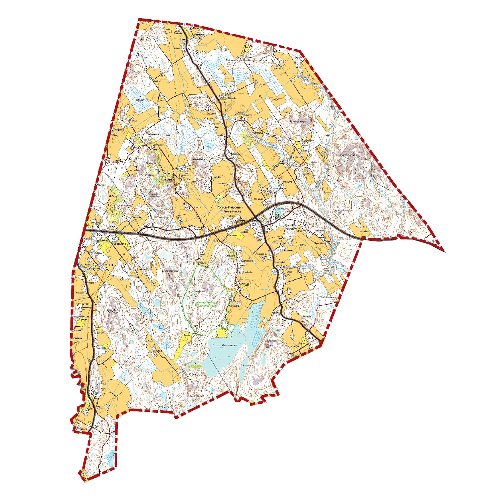 Liite 1 Suunnittelualue peruskartalla 1:50 000 kaavamateriaali kunnan internetsivulla: