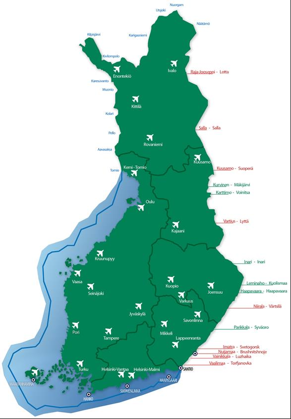 S i v u 72 Henkilöiden kokonaisliikennemäärät sisärajaliikenteessä PASSINTARKASTUSPAIKAT SUOMEN JA RUOTSIN SEKÄ SUOMEN JA NORJAN VÄLISELLÄ RAJALLA 2013 2014 2015 Karigasniemi 722 920 668 169 676 156