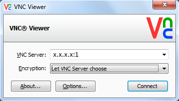 46 sudo service iptables restart Edellä olevien määritysten jälkeen VNC-palvelin piti käynnistää uudelleen käskyllä sudo service vncserver restart ja tappaa palvelinprosessi käskyllä vncserver -kill
