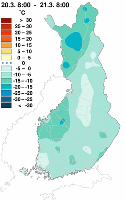 lämpötila (visualisointi: vyöhykekartta lähtökohtana