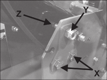 raise the handle. HANDLE STOP BOLTS These two bolts Y limit the amount of handle movement.