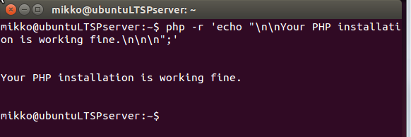"\n\nyour PHP installation is working fine.\n\n\n";'.