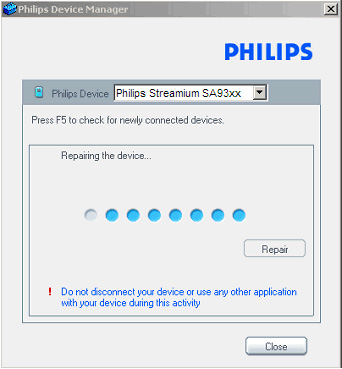 2 Käynnistä Philips Device Manager valikosta Käynnistä >