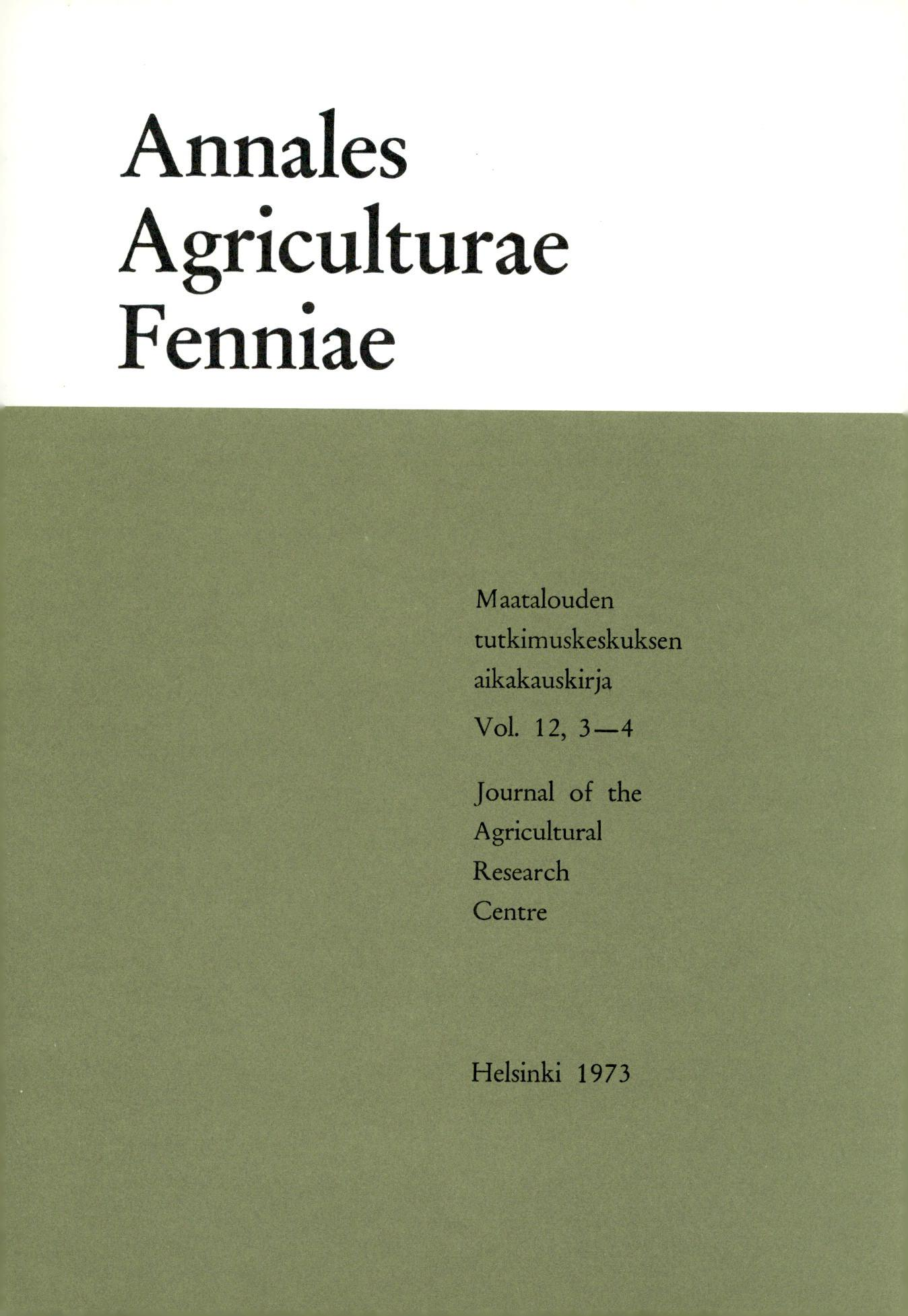 Annales Agriculturae Fenniae Maatalouden tutkimuskeskuksen