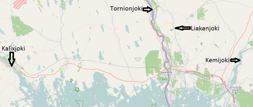 16 3.2. Merkittyjen kalojen leimautuminen vesistöön Kalojen leimautumistarkkuutta tarkasteltaessa on aineistossa 85 tarkasteluun sopivaa havaintoa syönnösvaelluksen tehneistä lohista.