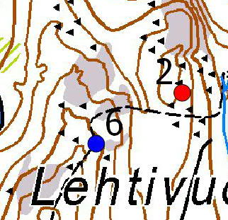Turbiinipaikka 6 Kallion kupeella kasvava 2 8 metriä korkea mäntytaimikko, joka on