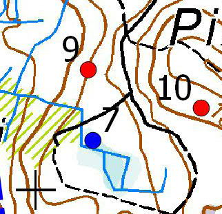 Turbiinipaikka 7 Ojitettu ja päätehakattu isovarpuräme (IR), jossa kasvaa