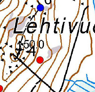 Turbiinipaikka 4 Harvennettu, noin 8 13 metriä korkea puolukkatyypin (VT) kuivahkon ja