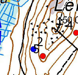 Turbiinipaikka 2 Harvahko ja kivinen kanervatyypin (CT) kuiva rinnemännikkö, jonka pituus on 10 15