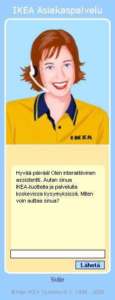 com tai Ikean Anna Vaativat koneelta tekoälyä www.elbot.com www.ikea.