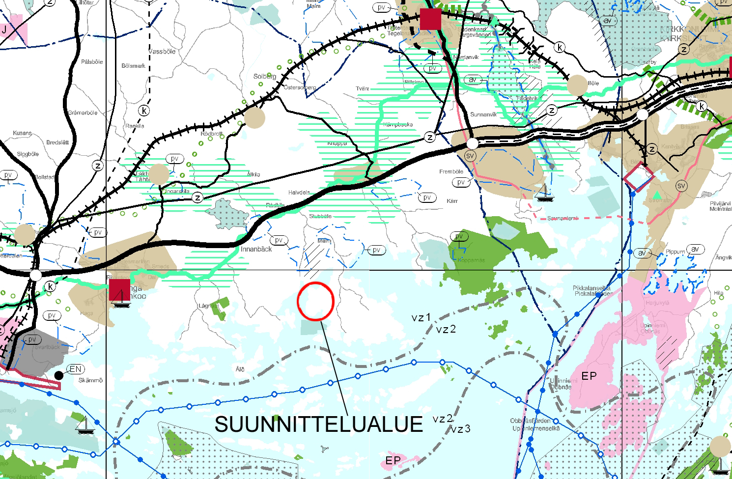 R N& Utdrag ur landskapsplan.