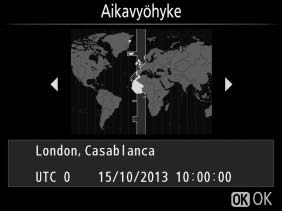 kielen ja asettaaksesi kameran kellon.