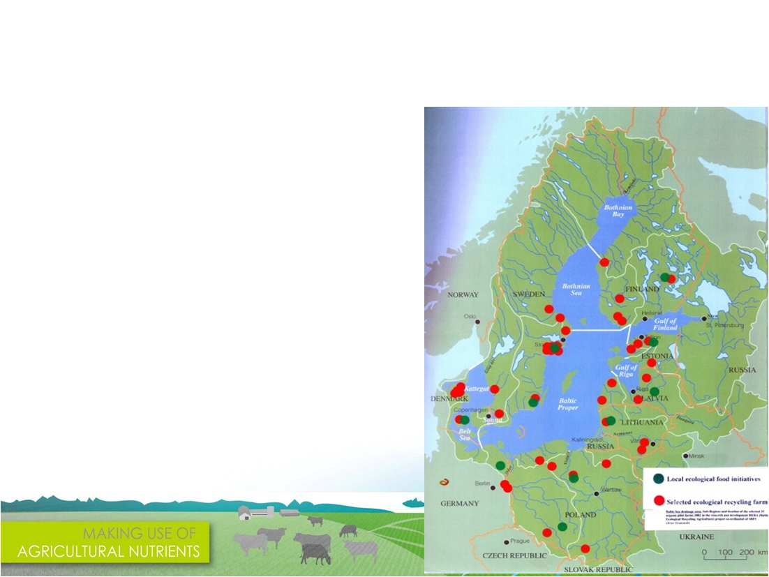 Osuus huuhtoumista Suomen osuus Itämeren ravinnekuormasta (fosfori P ja typpi N) noin 10 % Maatalouden osuus Suomen ravinnepäästöistä typen osalta oli vuonna 2002 noin 40 % (50 000 tn/v) ja fosforin
