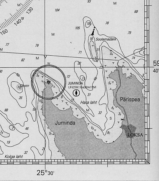 RL 09.12.2005 Teht. 1 Lähdet Loksan satamasta (59 o 35,0 P ; 025 o 42,0 I) ja ohjaat KS=322 o. Klo 09.