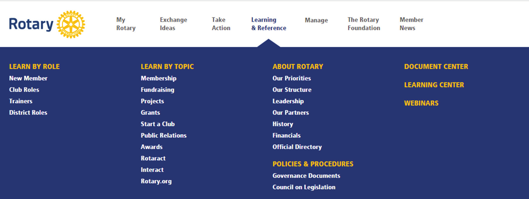 KOULUTTAUTUMINEN & TIEDONHAKU Learning Center Käy läpi kursseja kehittääksesi taitoja ja saadaksesi lisää tietoa Rotarysta.