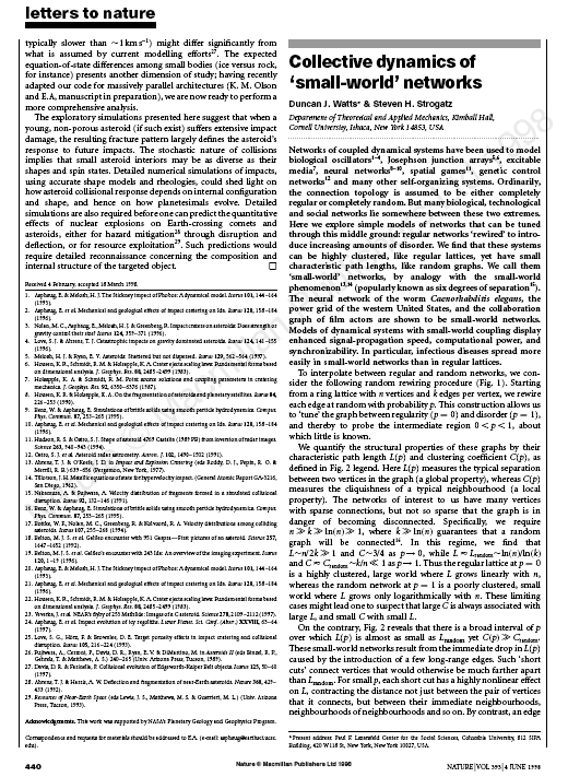 Modernin verkostotieteen synty: Pieni maailma -verkostot D.J. Watts and S.