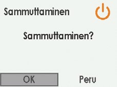 Kun se on jälleen käynnistetty, anturin käyttöjakson lukemat alkavat uudelleen. Muista, että kun vastaanotin on Sammuta-tilassa, et saa anturin glukoosilukemia.