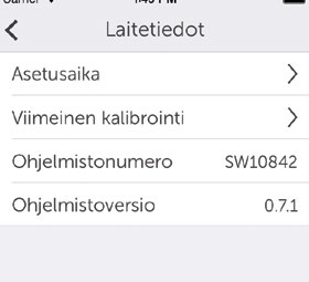 Napauta päävalikossa Asetukset. 2. Napauta Laitetiedot.