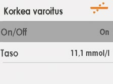 hälytykset/varoitukset, ääni ja/tai värinät ilmoituksia varten ovat päällä.