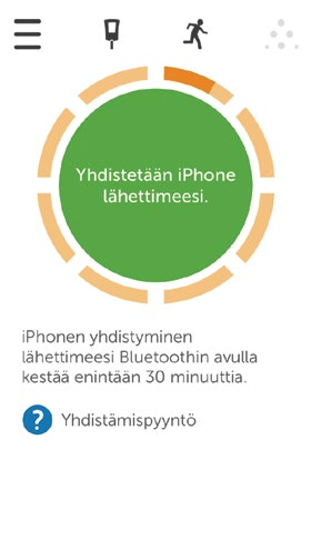 (jatkoa edelliseltä sivulta) Lähettimen ja sovelluksen yhdistäminen/laiteparin muodostaminen 15 Odota