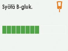(jatkoa edelliseltä sivulta) Vaihe Mitä näet Mitä sinun pitää tehdä Lisätietoja 5 Odota. "Suoritetaan"-näyttö. B-gluk.-arvo on hyväksytty.