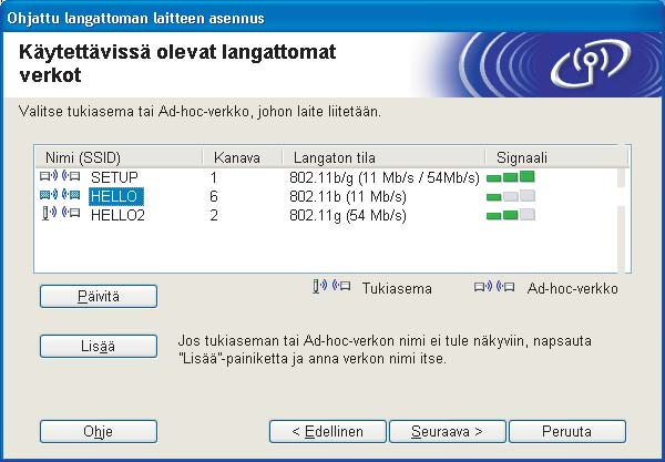 Kirjoitinohjaimen asennus Jos kirjoitin on kytketty tilapäisesti kaapelilla, solmun oletusnimi on BRNxxxxxx.