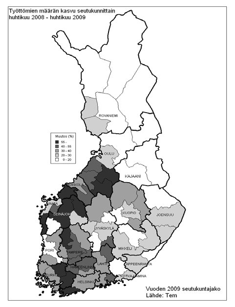 - 18 - Kuvio 17. Työttömyysaste 29, huhtikuu Kuvio 18.