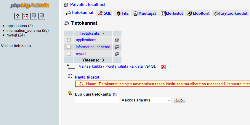 suorittamiseen. Kyseessä on PHP-kielellä kirjoitettu selainpohjainen työkalu, joten se vaatii toimiakseen WWW-palvelimen, esimerkiksi Apachen.