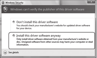 Voi olla, että Windows ilmoittaa ajurin olevan sertifioimaton. Tämä ei ole ongelma kortin toimimiselle. Kaikki Sweex-tuotteet ja vastaavat ajurit on testattu huolellisesti.