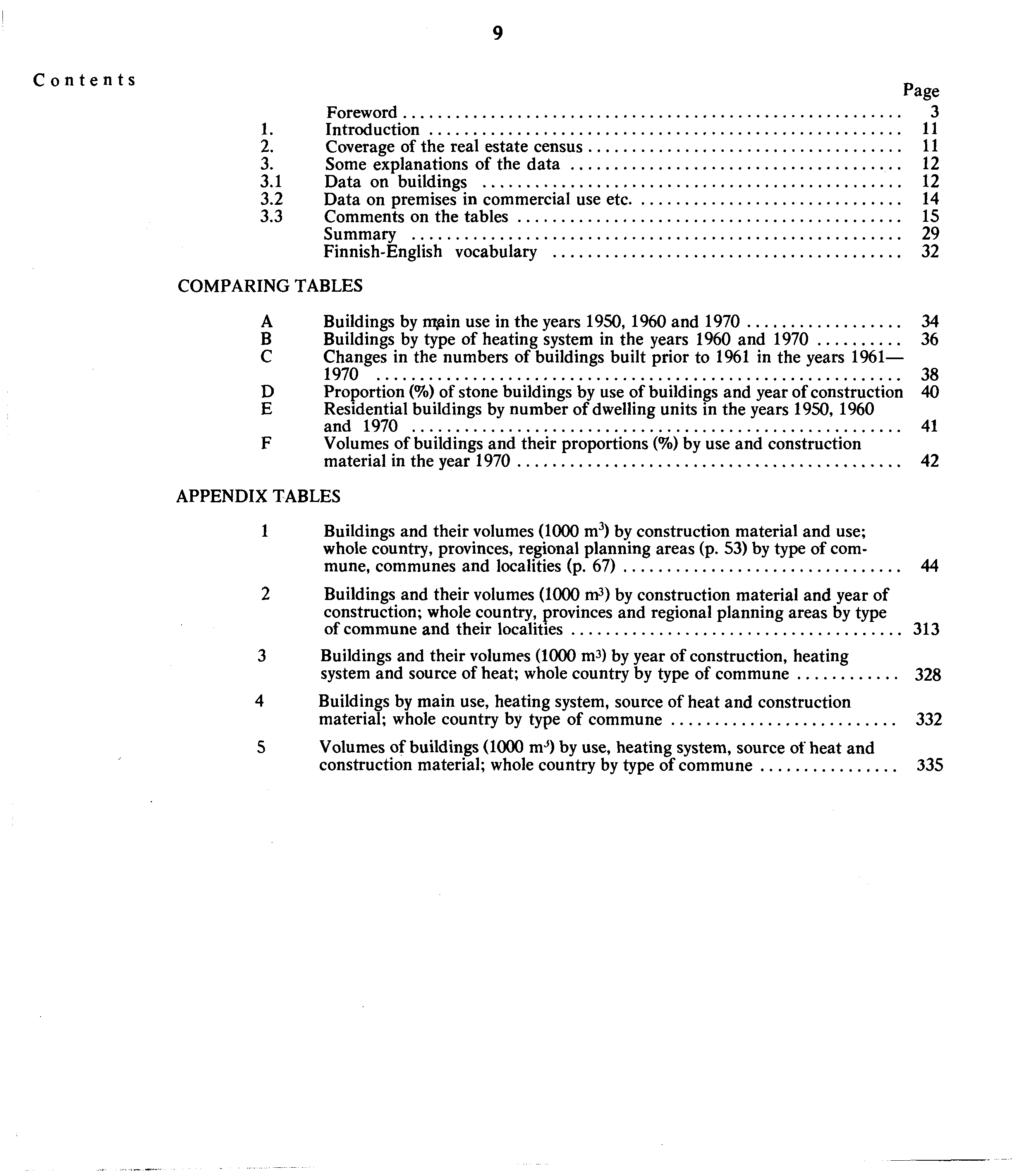 9 Contents n Page. Foreword... Introduction.... Coverage of the real estate census.... Some explanations of the d a t a..... Data on buildings... Data on premises in commercial use etc.