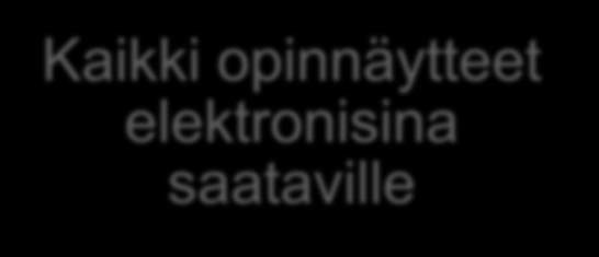 Lähtökohdat Kaikki opinnäytteet elektronisina