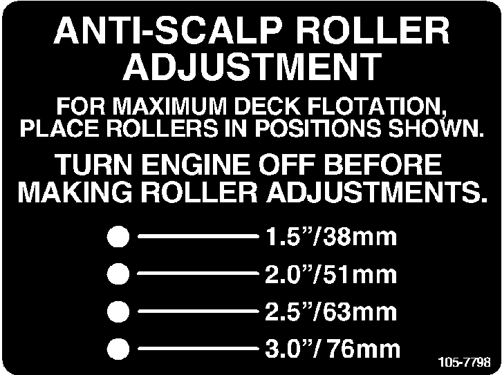 Nurmisuojarullien säätö Leikkuukorkeutta säädettäessä on suositeltavaa samalla säätää nurmisuojarullien korkeus. 1.