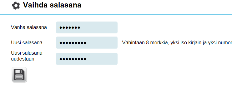 kirjaudu sisään tässä kohdasta voit vaihtaa salasanaa